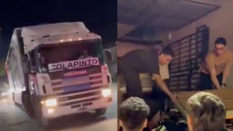 Gran gesto: la familia de Franco Colapinto envió un camión con donaciones a Bahía Blanca