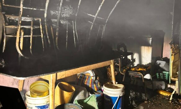 Incendio destruye depósito y quincho en vivienda de Rawson